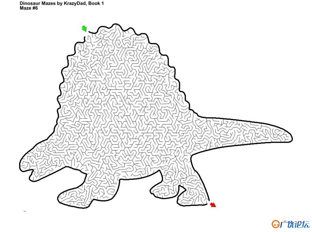 Tough Dinosaur Mazes (Ages 9+)，600页PDF可打印 简单迷宫 亲子游戏 广饶论坛中小学教育智慧平台 ...