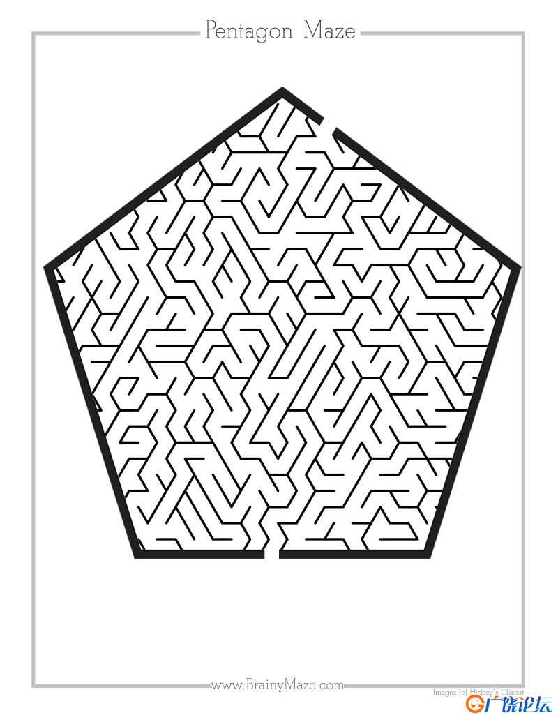 形状复杂迷宫，8PDF可打印 复杂迷宫 亲子游戏 广饶论坛中小学教育智慧平台