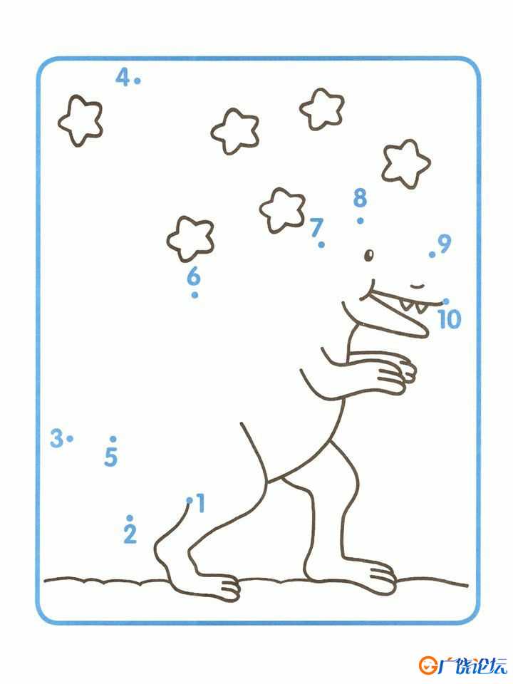 儿童1-10连线绘画，PDF可打印