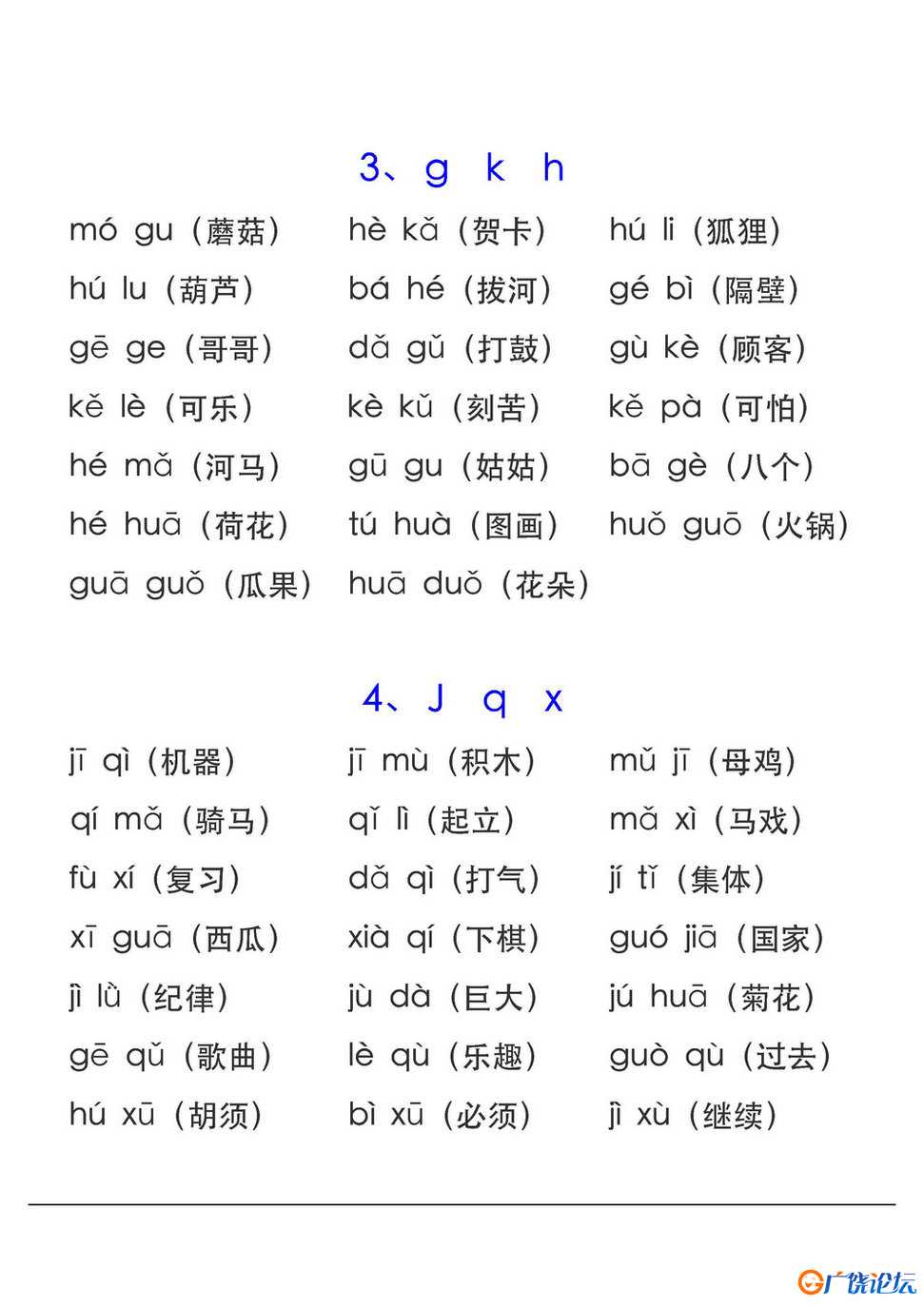 拼音表与拼音拼读大全 11页PDF