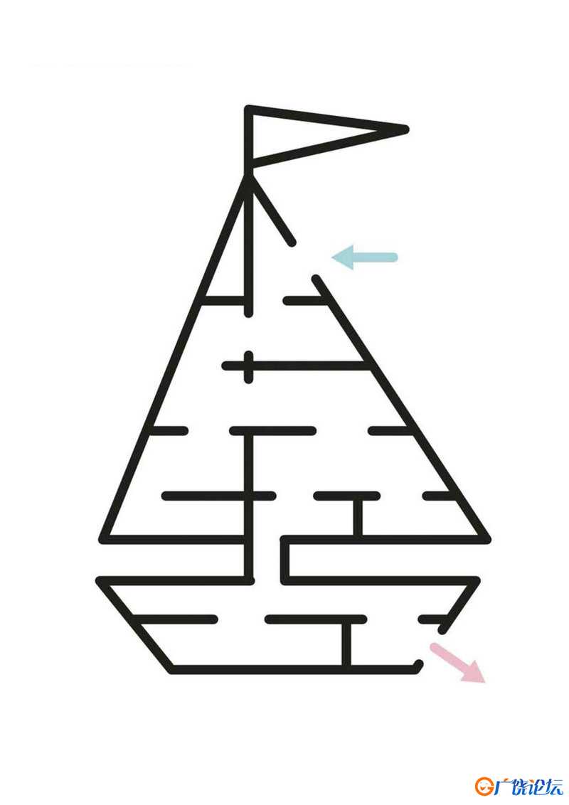 绘制走出迷宫的路线_5，42页PDF可打印 简单迷宫 亲子游戏 广饶论坛中小学教育智慧平台 ...