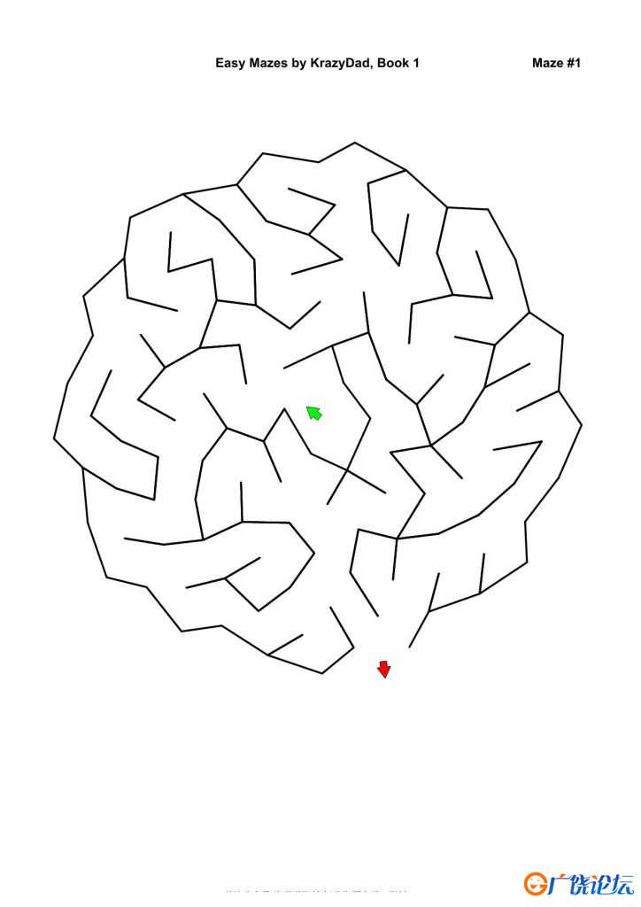 Easy Mazes (Ages 4-6)，1000页PDF可打印 复杂迷宫 亲子游戏 广饶论坛中小学教育智慧平台 ...