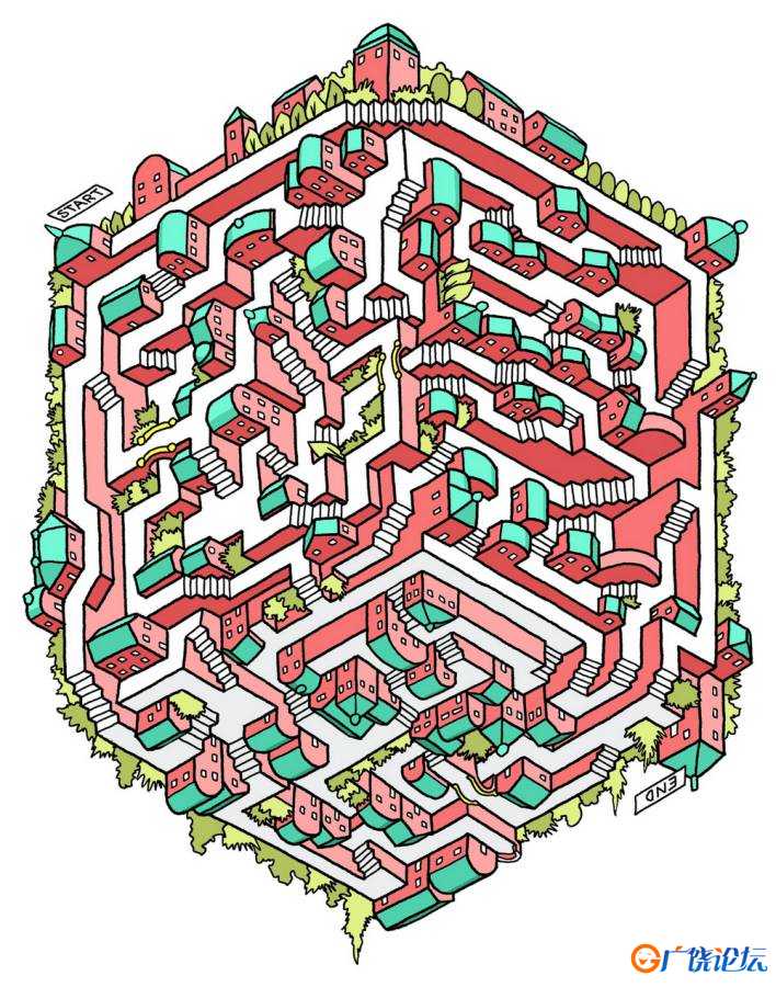 立体3D迷宫图片，27页PDF可打印，百度网盘下载 立体迷宫 亲子游戏 广饶论坛中小学教育智慧平台 ...