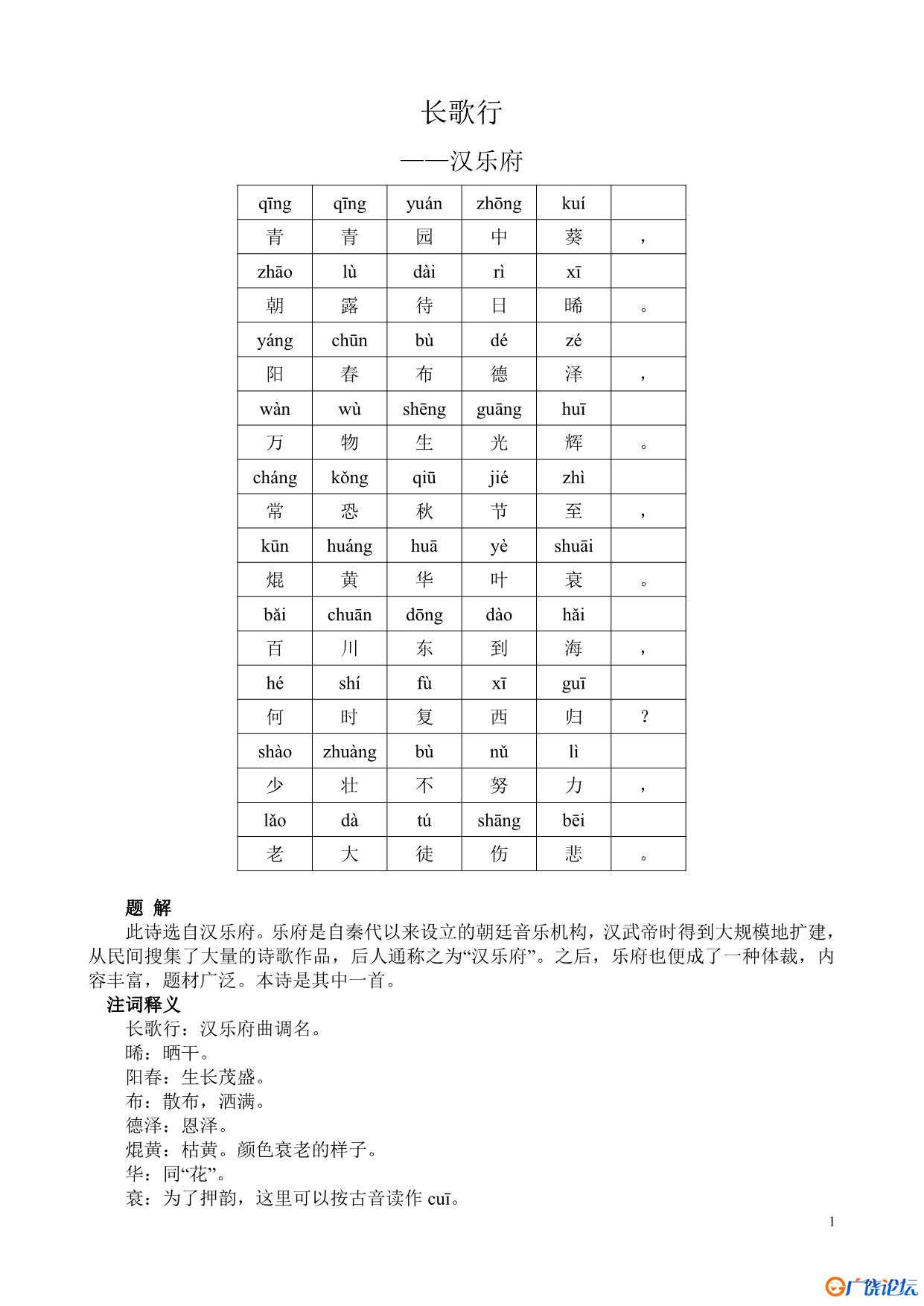 小学生必背古诗80首 共80页PDF可打印 小学1至6年级知识点归纳 广饶论坛中小学教育智慧平台 ...