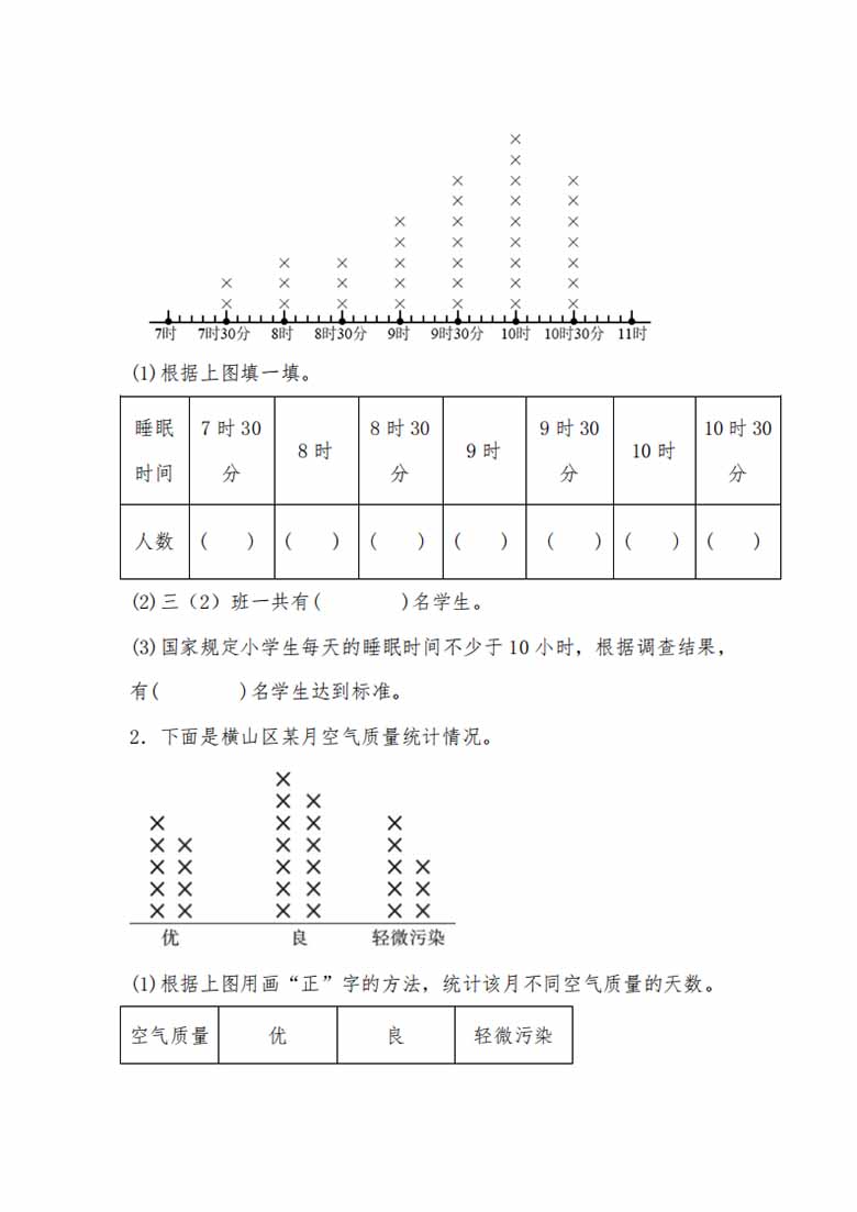 第七单元 数据的整理和表示（A卷 知识通关练）- 三年级下册数学单元AB卷（北师大版）-.jpg