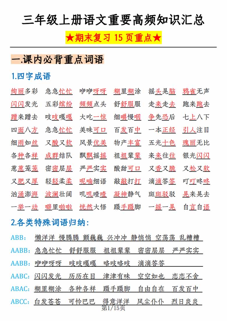 三年级上册语文重要高频知识汇总（期末复习15页重点）-副本_00 副本.jpg