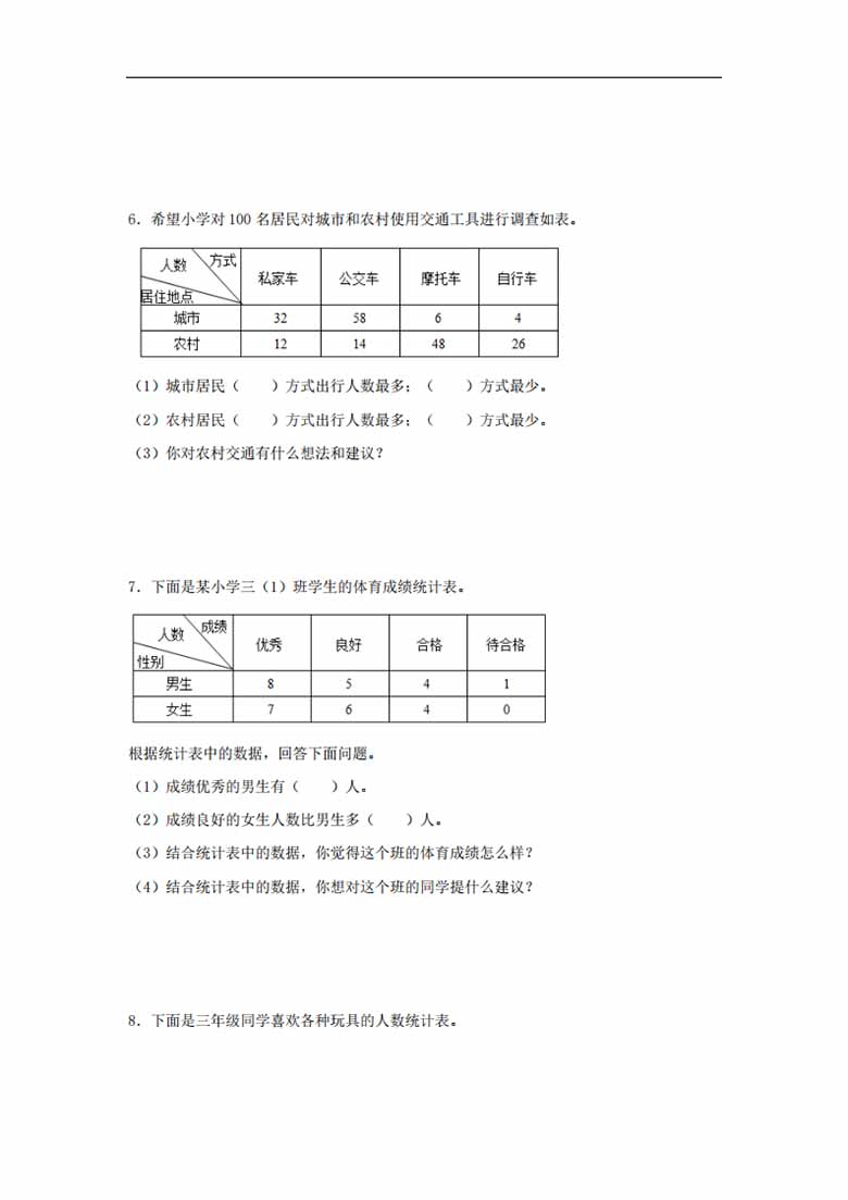 第6练 统计表和条形统计图（二） 应用题常考易错题专项汇编（试题）  小学数学五年级.jpg