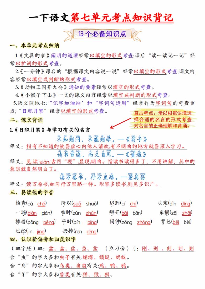 一年级下册语文第七单元考点知识背记-13个必背知识点-副本_00 副本.jpg