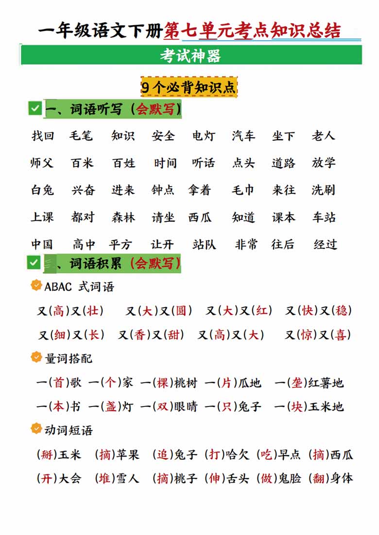 一年级语文下册第七单元考点知识总结-副本_00 副本.jpg