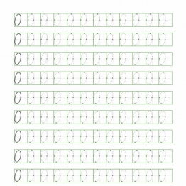 数字0-9点阵描点字帖，11页PDF电子版可打印学习资料