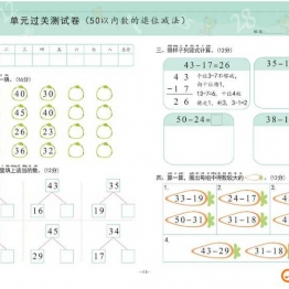 幼小衔接学前测试卷数学④：50以内加减法，PDF可打印