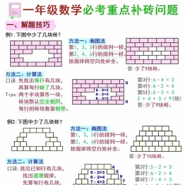 一年级数学《补砖补墙》讲解+习题，2页PDF电子版