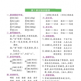 二年级语文上册单元知识梳理，8页可打印PDF 小学2年级综合教学资料 家长在家亲子教育资源 广饶论坛中小学教育智慧平台