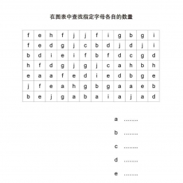 在图表中查找指定字母各自的数量共5页PDF可打印 视觉感知专注力训练 亲子游戏 广饶论坛中小学教育智慧平台