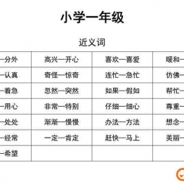 一年级语文近义词和反义词汇总，2页可打印PDF 小学1年级综合教学资料 家长在家亲子教育资源 广饶论坛中小学教育智慧平台