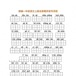 统编版一年级语文上册全册看拼音写词语5页可打印PDF 小学1年级综合教学资料 家长在家亲子教育资源 广饶论坛中小学教育智慧平台