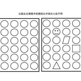 比较左右图框中的图形从中找出七处不同 共10页PDF可打印 儿童专注力训练 找不同亲子游戏 广饶论坛中小学教育智慧平台