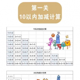 10以内加减计算，8页可打印PDF 小学1年级综合教学资料 家长在家亲子教育资源 广饶论坛中小学教育智慧平台