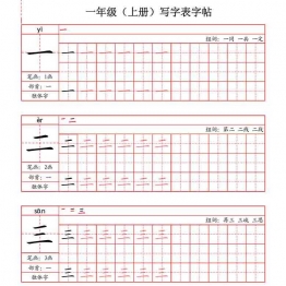 一年级上册语文写字表字帖（拼音+笔画+部首+笔顺+组词），25页可打印PDF 小学1年级综合教学资料 家长在家亲子教育资源 广饶论坛中小学教育智慧平台