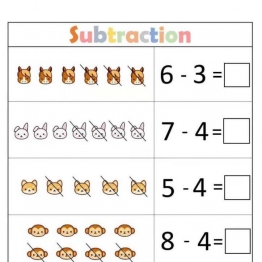 数学启蒙10以内加减法卡通版，幼儿学算数，素材可打印