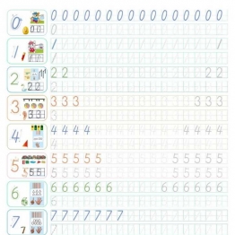 田字格数字0-10描红字帖可打印PDF 亲子互动数字游戏 幼儿园数学启蒙教学教材