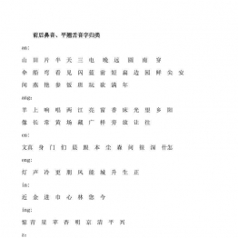 前后鼻音、平翘舌音字归类，2页可打印PDF 小学1年级综合教学资料 家长在家亲子教育资源 广饶论坛中小学教育智慧平台