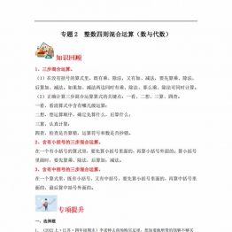 专题2 整数四则混合运算（数与代数）- 四年级上册数学专项提升（苏教版），13页PDF可打印