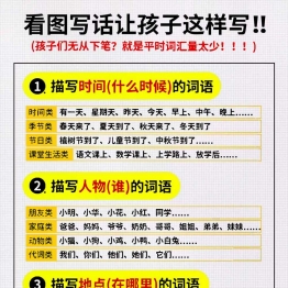 看图写话词汇量汇总共7页PDF可打印 日记作文词句积累资料 语文启蒙亲子教育资源 广饶论坛中小学教育智慧平台