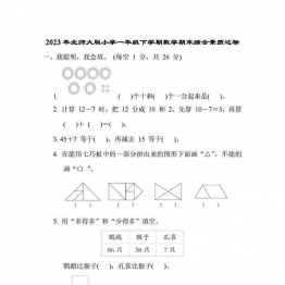 2023年北师大版小学一年级下学期数学期末综合素质达标（附答案），9页可打印PDF 小学1年级综合教学资料 家长在家亲子教育资源 广饶论坛中小学教育智慧平台