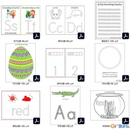 幼儿棉签画108张，PDF打印素材百度网盘下载