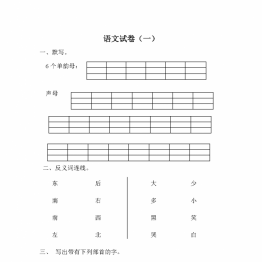 幼小衔接语文试卷，幼小衔接拼音识字练习，30套语文试卷可练习