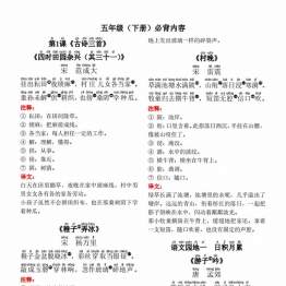 五年级下册背诵默写（古诗+课文+日积月累），13页pdf电子版