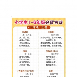 1-6年级必背古诗共12页PDF可打印 小学1至6年级知识点归纳 广饶论坛中小学教育智慧平台