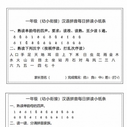 汉语拼音拼读小纸条，8页PDF可打印学习资料
