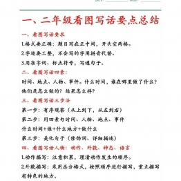 一二年级看图写话要点总结共4页PDF可打印 看图写话教学资料 语文启蒙亲子教育资源 广饶论坛中小学教育智慧平台