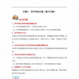 专题6 用字母表示数（数与代数）-五年级上册数学专项提升（苏教版），13页PDF可打印