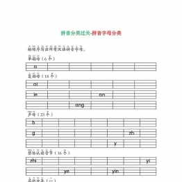 一年级语文上册拼音分类过关测试卷 7页可打印PDF 小学1年级综合教学资料 家长在家亲子教育资源 广饶论坛中小学教育智慧平台