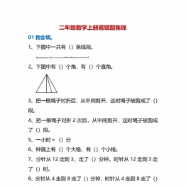 二年级数学上册易错题集锦，11页PDF电子版