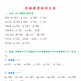 汉语拼音知识大全，13页PDF可打印