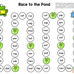 Race to the Pond拼读桌游，16页PDF