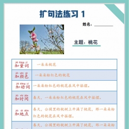 三年级上册语文扩句写作练习，20页PDF可打印