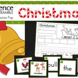 圣诞主题互动书，Christmas Sentence Scramble with Cut and Paste Worksheets，59页PDF